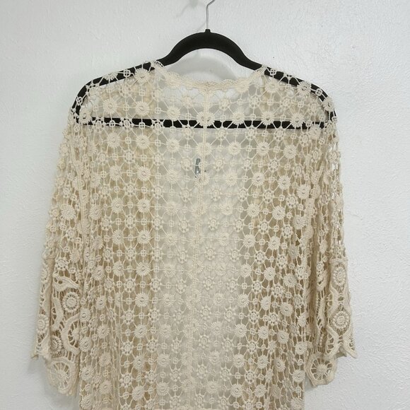 Do Everything In Love Cream Duster Kimono Cardigan One Size Boho Beach Fairy - Picture 7 of 12